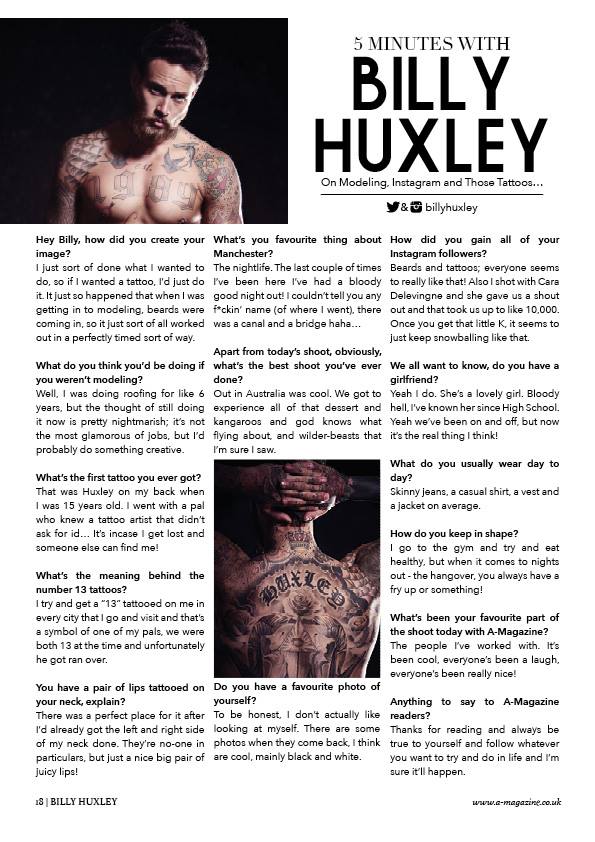 Billy Huxley Interview